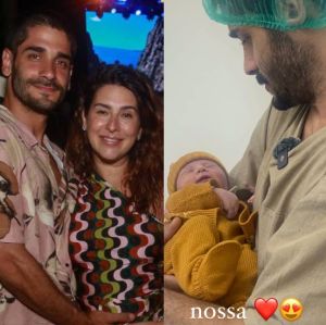 Após nascimento da filha, noivo de Fernanda Paes Leme publica primeira foto da bebê: <i>Nossa</i>