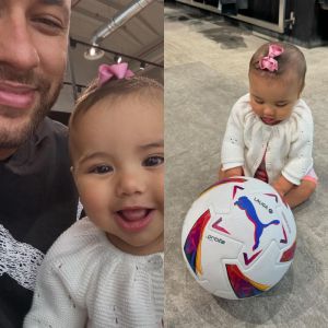 Neymar Jr. compartilha momento fofo ao lado de Mavie e mostra filha ao lado de bola de futebol. Confira os momentos da pequena