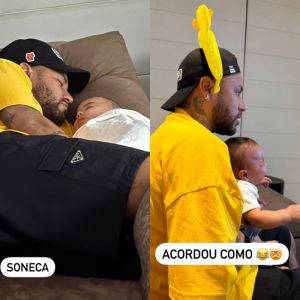 Neymar Jr. mostra soneca ao lado de Mavie e derrete <i>web</i>. Confira os melhores momentos da filha de Bruna Biancardi com os papais