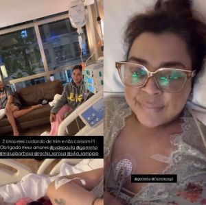 Internada, Preta Gil compartilha vídeo no hospital e agradece amigos: <i>Dois anos eles cuidando de mim e não cansam</i>