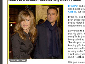 Tribunal: Pitt e Aniston podem se encontrar
