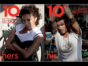 Em casal: Vic e David Beckham estão na capa da <i>10</i>