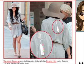 Mico: Vanessa Hudgens esquece a etiqueta no vestido