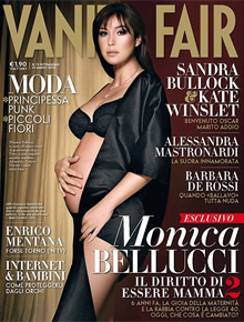 <i>Baby bump</i>: Monica Belluci posa para a <i>Vanity Fair</i>