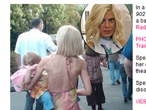 Magra: Tori Spelling volta a levantar suspeitas