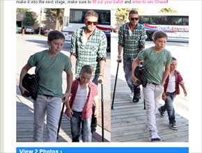 Por aí: David Beckham sai de muleta com os filhos
