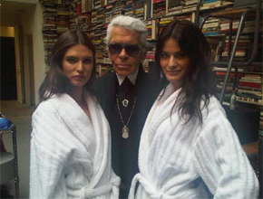 Clique!: Isabeli Fontana posta foto com Karl Lagerfeld