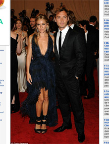 Primeira vez: Jude Law e Sienna no tapete vermelho