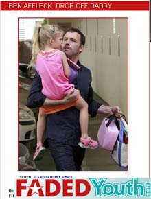 Paizão: Ben Affleck leva filha para escola