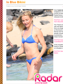 Férias?: Cameron Diaz usa biquíni azul no Havaí