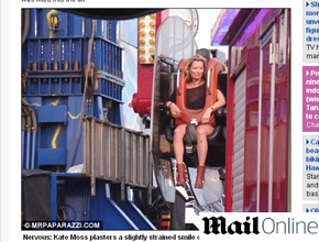 Adrenalina : Kate Moss anda em montanha-russa
