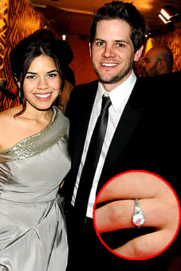Noiva: America Ferrera ganhou anel de 124 mil reais