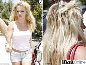 Descuidada: Britney Spears deixa <i>megahair</i> à mostra