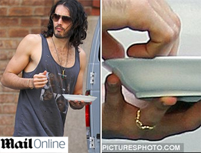 Sr. Perry?: Russell Brand aparece com aliança no dedo