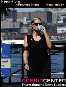 Saúde: Heidi Klum se refresca após exercícios