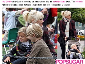 Diversão: Gwen Stefani leva filhos à parque