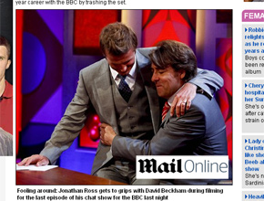 Sonho: Apresentador abraça David Beckham