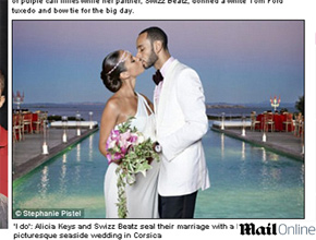 <i>I do!</i>: Veja imagem do casamento de Alicia Keys