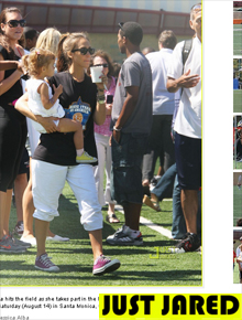 Torcida: Jessica Alba leva filha a jogo