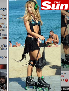 <i>Loca</i>: Shakira anda de moto e patins em gravação