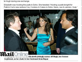 Tricô: Liz Hurley e Hugh Grant se encontram