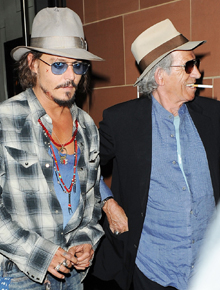 Londres: Johnny Depp e Keith Richards curtem a noite