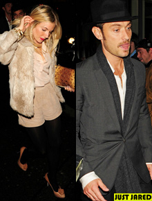 Estilosos: Jude Law e Sienna Miller jantam em Londres