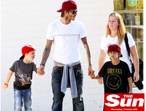 Tal pal, tal filho: Cruz e Romeo imitam David Beckham