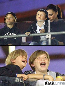 Futebol: Victoria e herdeiros prestigiam David Beckham