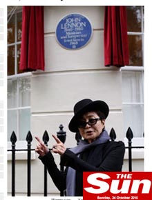 Londres: Yoko Ono faz homenagem para John Lennon
