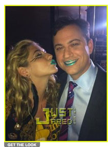 Verde: Ke$ha empresta batom para Jimmy Kimmel