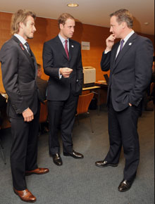 <i>Copa</i>: David Beckham encontra com o Príncipe William
