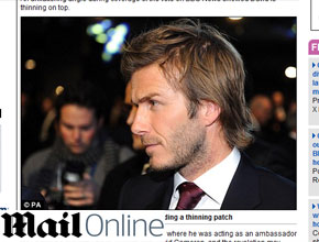 Será?: David Beckham estaria ficando careca