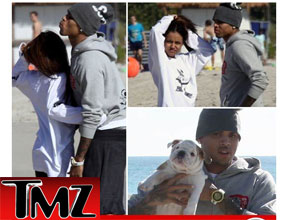 Praia: Chris Brown aproveita com suposto <i>affair</i>