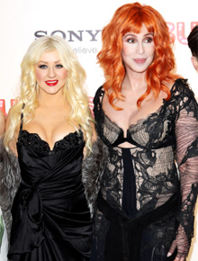 Londres: Christina Aguilera e Cher divulgam filme