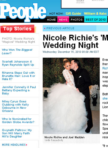 Casamento: Veja o vestido de Nicole Richie