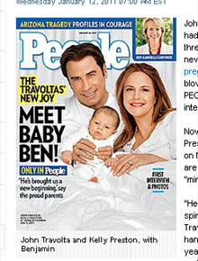 Foto: John Travolta apresenta o filho Benjamin