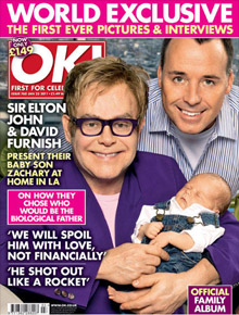 Bebê: Elton John e marido apresentam Zachary