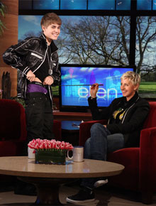 Presente: Justin Bieber usa <i>underwear</i> com nome Ellen