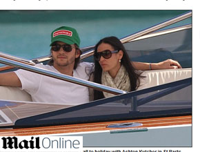 Caribe: Demi Moore e Ashton Kutcher viajam