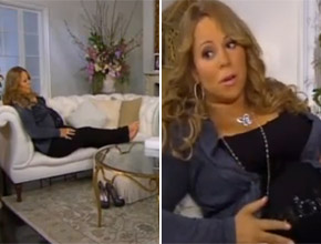 Ao vivo: Mariah Carey aparece na TV deitada em sofá