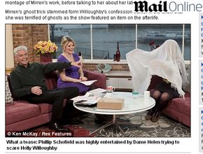 <I>Buuu</i>: Helen Mirren finge ser fantasma na TV