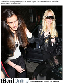 <I>Relax</i>: Lindsay Lohan e irmã vão ao cabeleireiro