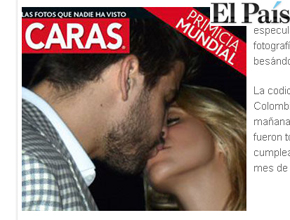 Prova: Revista mostra beijo de Shakira e Gerard Piqué
