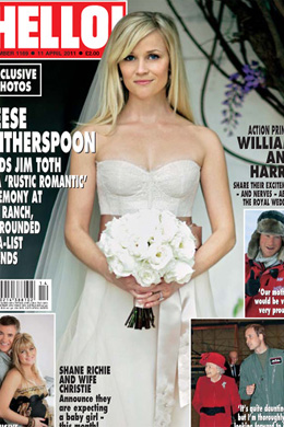 Noiva: Reese Witherspoon teria usado dois vestidos