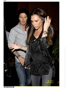 Jantar: David e Victoria Beckham vão à churrascaria