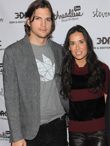 Campanha: Ashton Kutcher e Demi Moore participam de evento