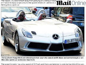 Para poucos: Kanye West desfila com carro milionário