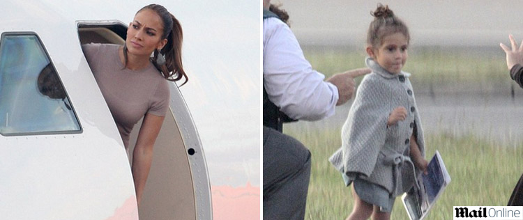 Jennifer Lopez viaja com a família
