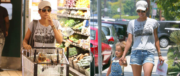 Halle Berry se divide entre supermercado e a filha